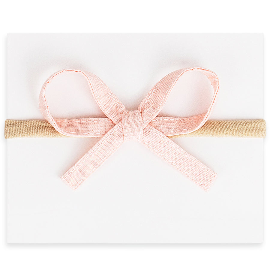 Ribbon Bow Headbands - Baby Pink