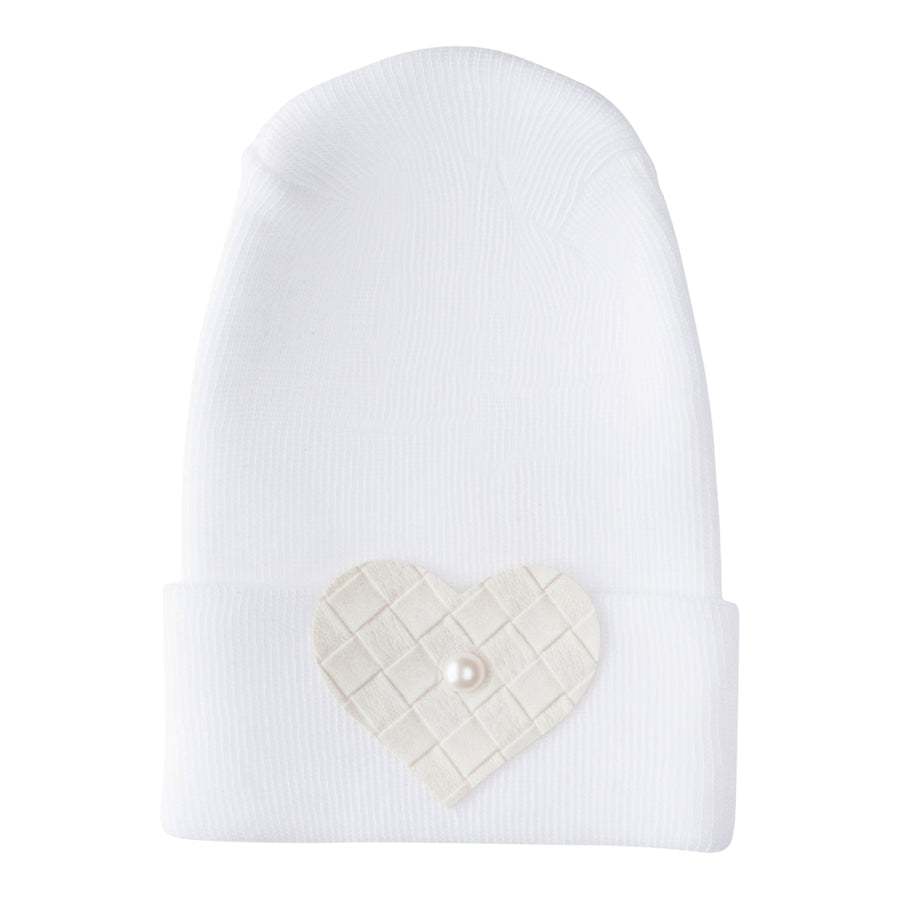 Hospital Hat - Cream Heart