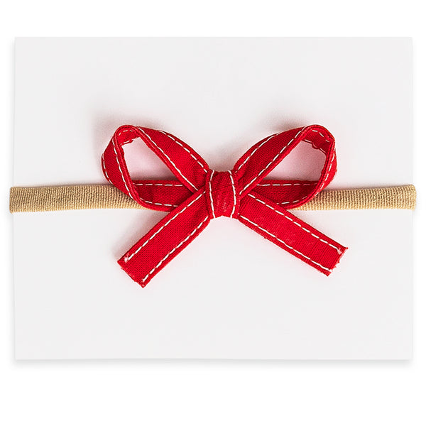 Mini Ribbon Bow Headbands - Red