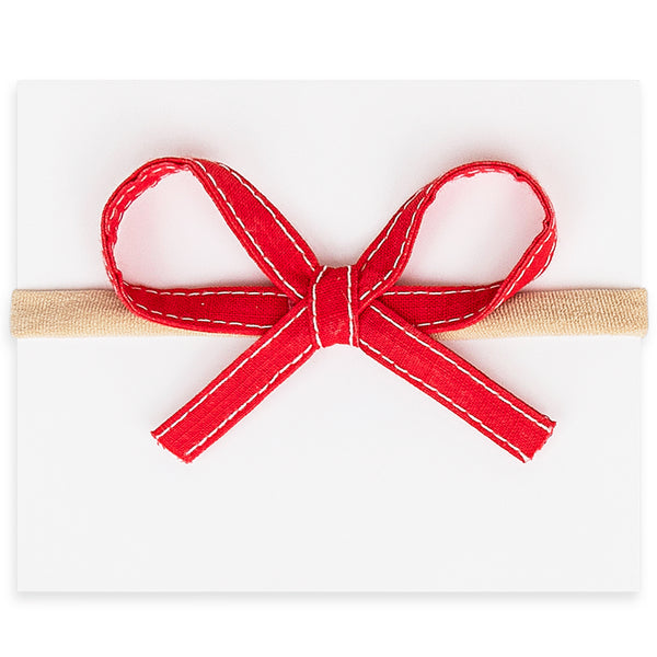 Ribbon Bow Headbands - Red