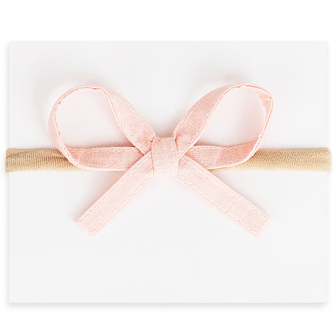 Ribbon Bow Headbands - Baby Pink