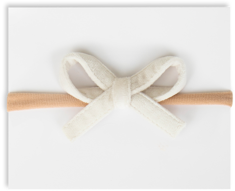 Mini Velvet Headband - Cream