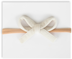 Mini Velvet Headband - Cream