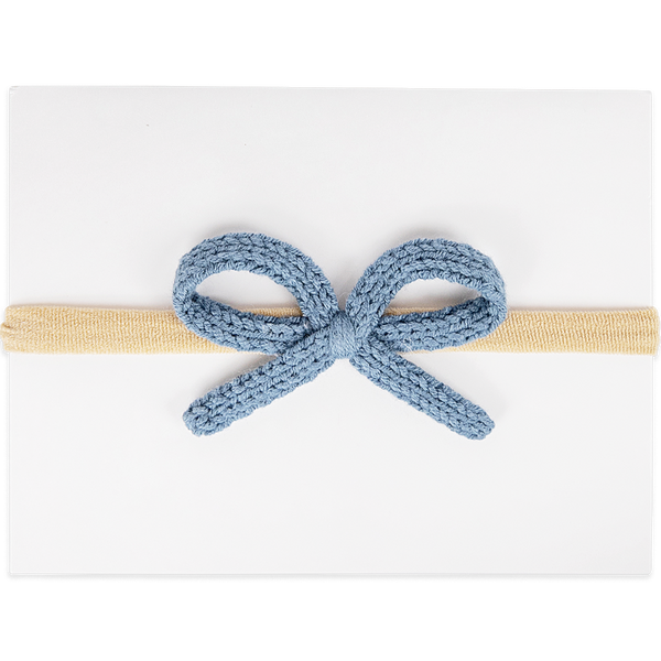 Crochet Mini Headband - Denim