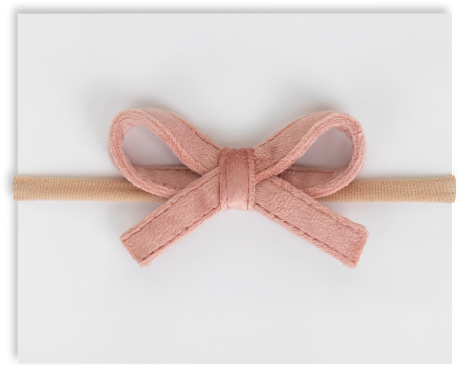 Mini Velvet Headband - Dusty Pink