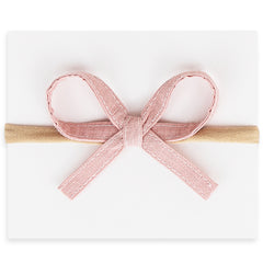 Ribbon Bow Headbands - Dusty Rose