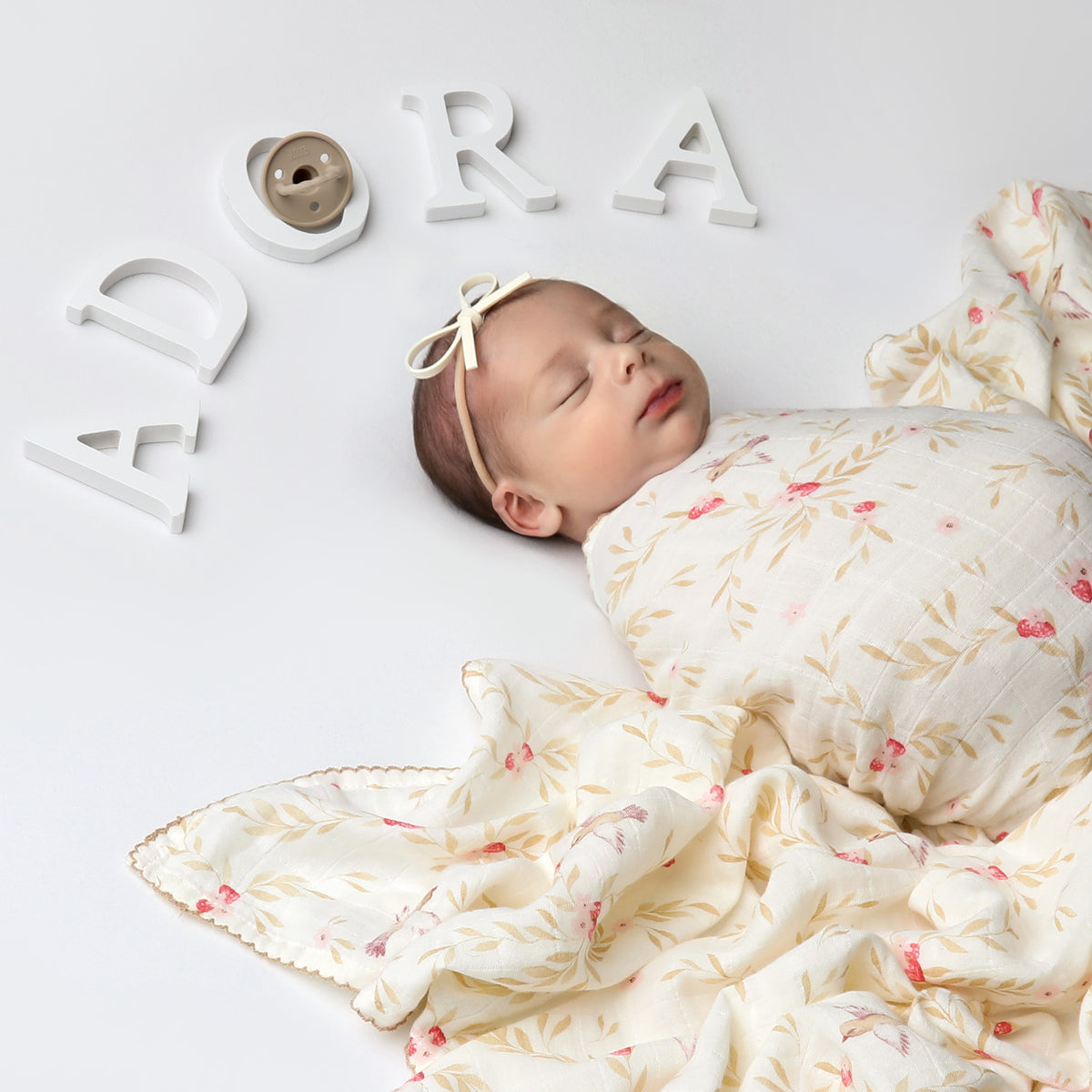 Floral Girls Swaddle + Cloth