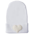 Hospital Hat - Fuzzy Ivory Heart