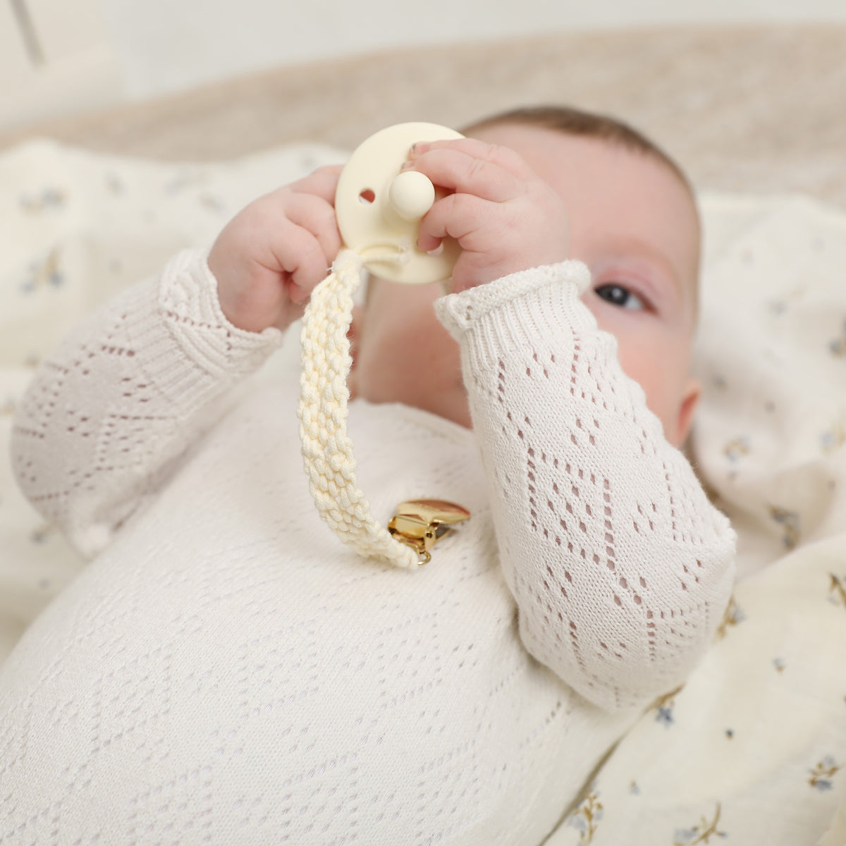 Iris Pacifier Clip - Gold