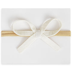 Ribbon Bow Headbands - Ivory