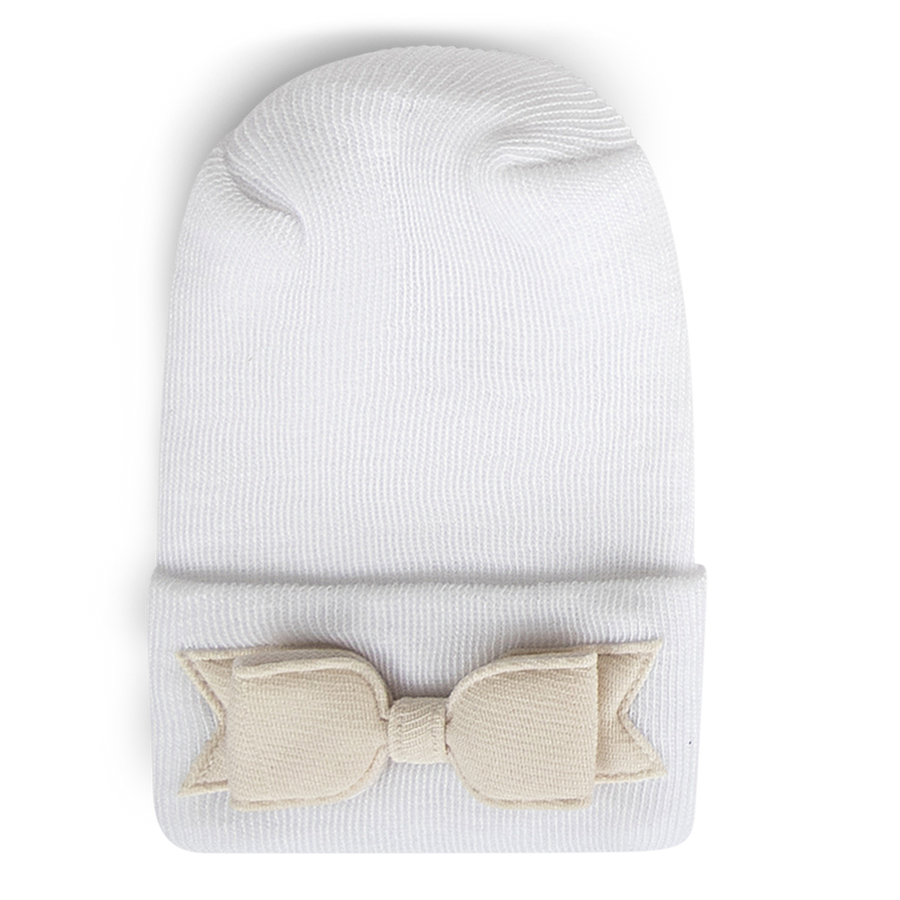 Hospital Hat - Linen Cream Bow