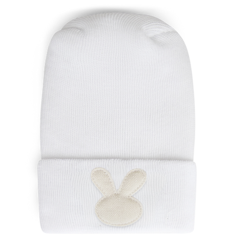 Hospital Hat - Linen Ivory Bunny