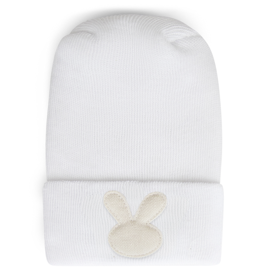 Hospital Hat - Linen Ivory Bunny