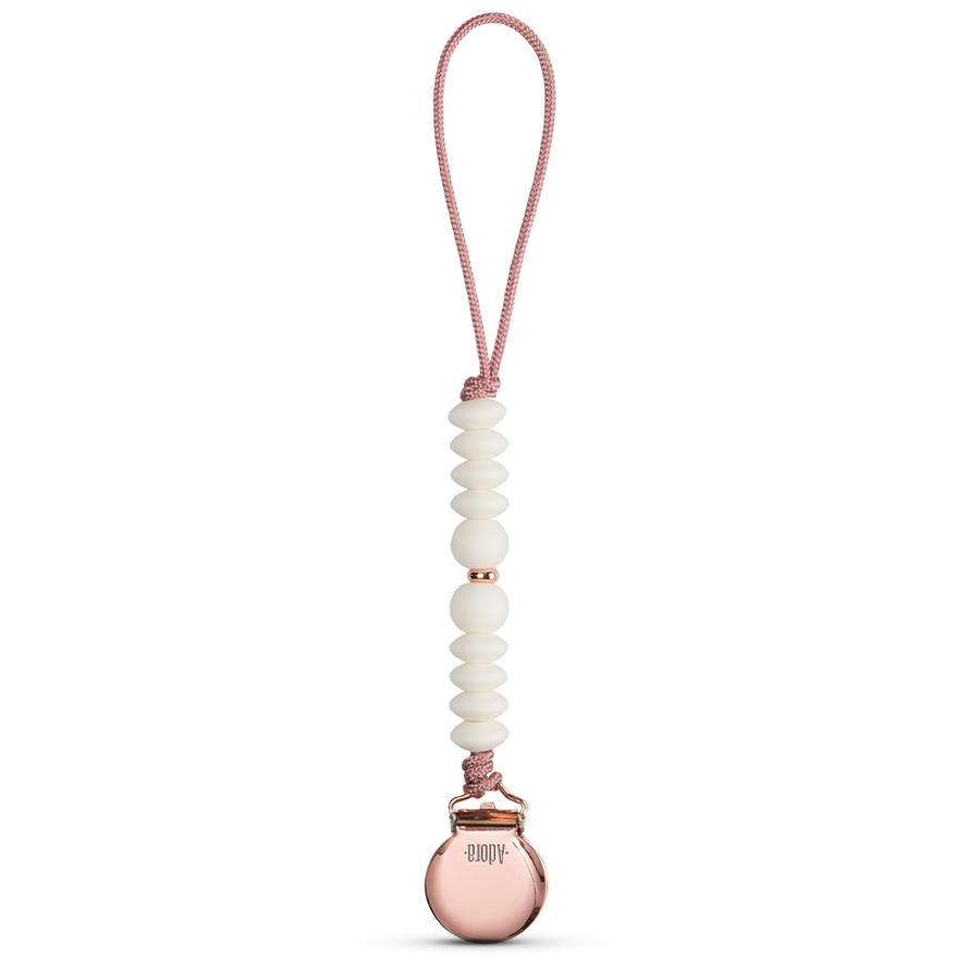 Pacifier Clip - Vanilla Rose Ombre