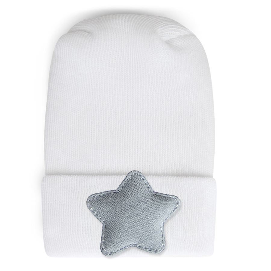 Hospital Hat - Linen Powder Blue Star