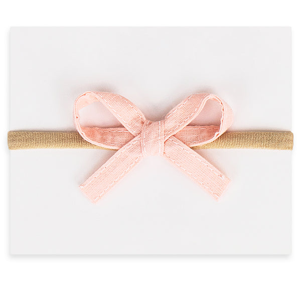 Mini Ribbon Bow Headbands - Baby Pink