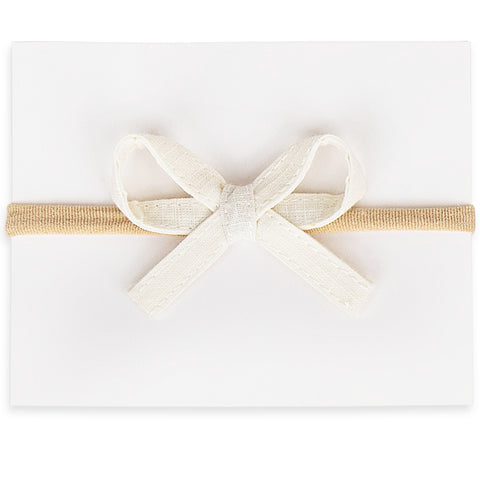 Mini Ribbon Bow Headbands - Ivory