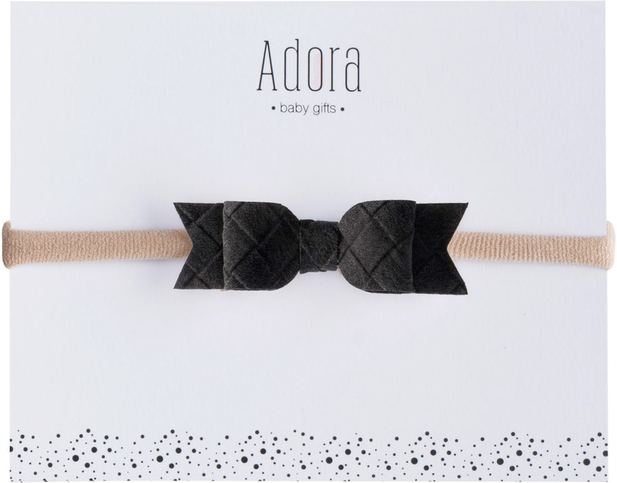 Mini Suede Bow Headband -Black