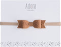 Mini Suede Bow Headband - Luggage