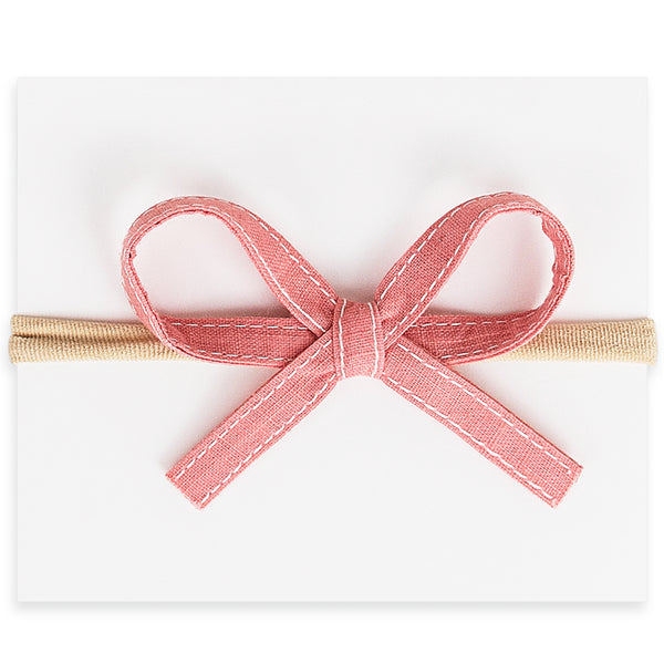 Ribbon Bow Headbands - Peony Pink