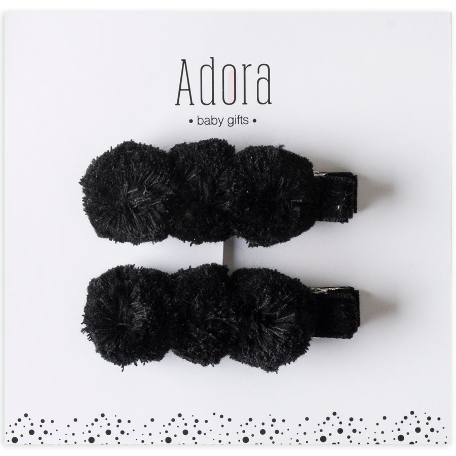 Pompom Clip Set - Black