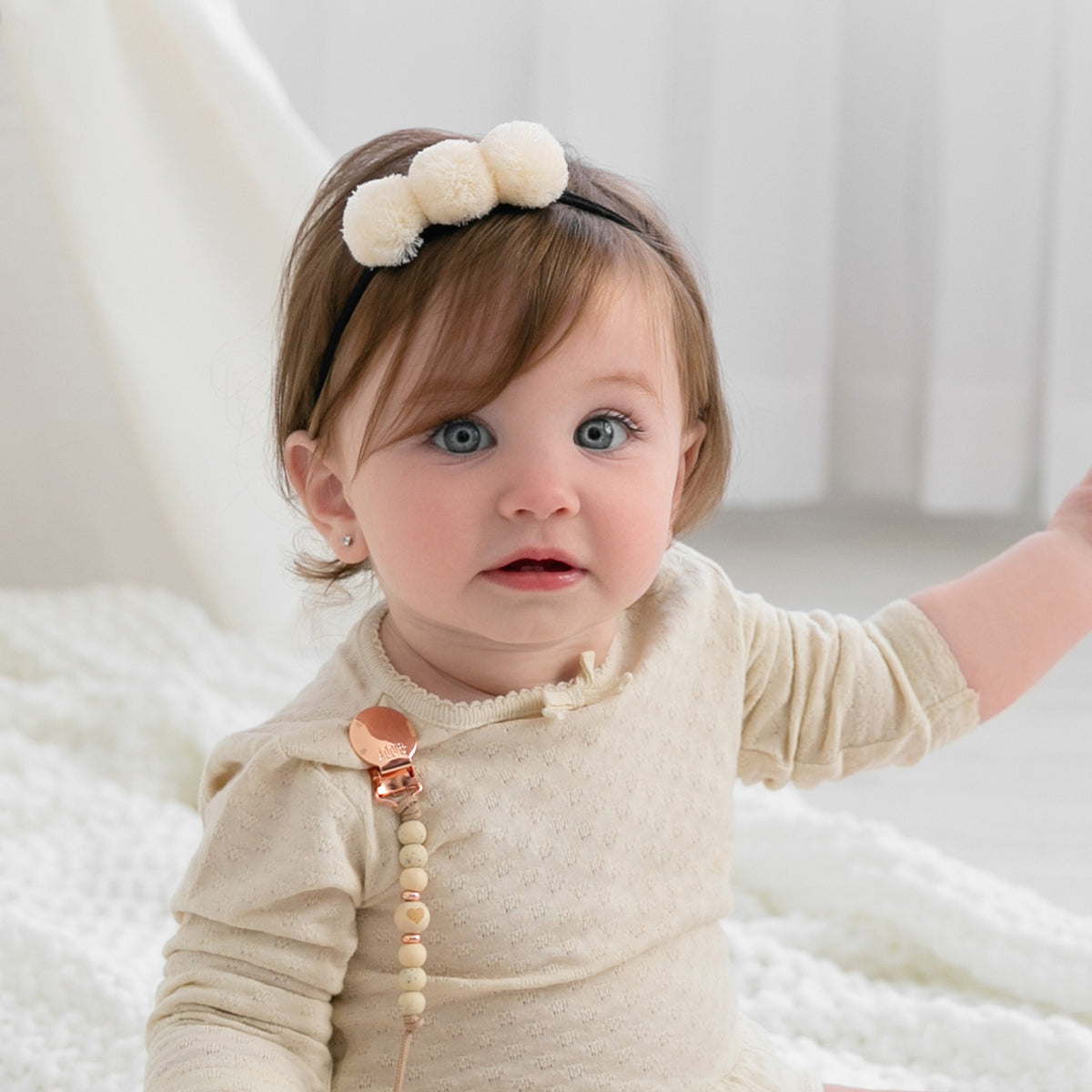 Pompom Headband - Ivory