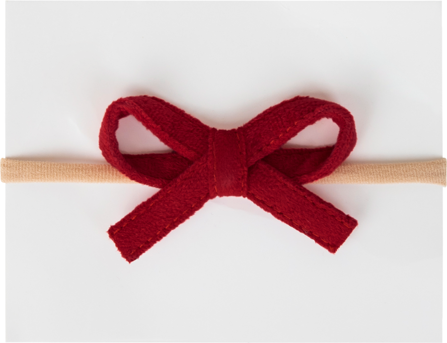 Mini Velvet Headband - Red