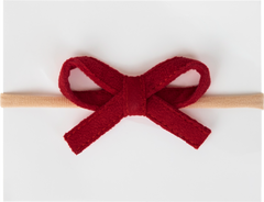 Mini Velvet Headband - Red