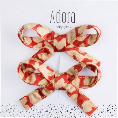 Ribbon Bow Set - Red Leopard