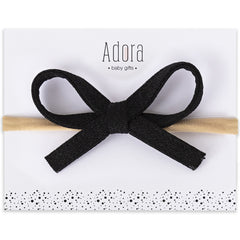 Waffle Bow Headband - Black