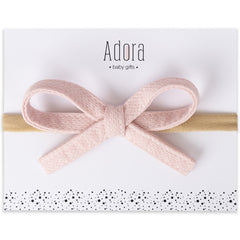 Waffle Bow Headband - Blush