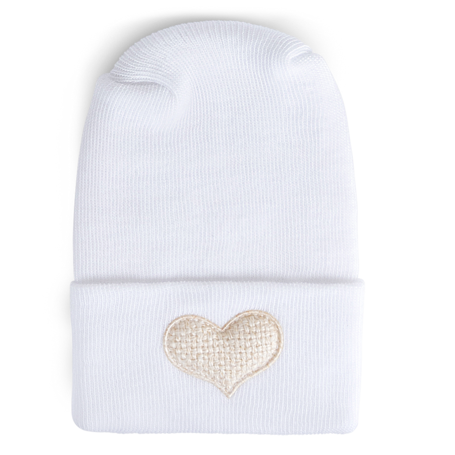 Hospital Hat - Weave Mini Ivory Heart